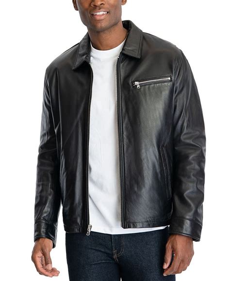 michael michael kors men's james dean leather jacket|Michael Kors down jacket men's.